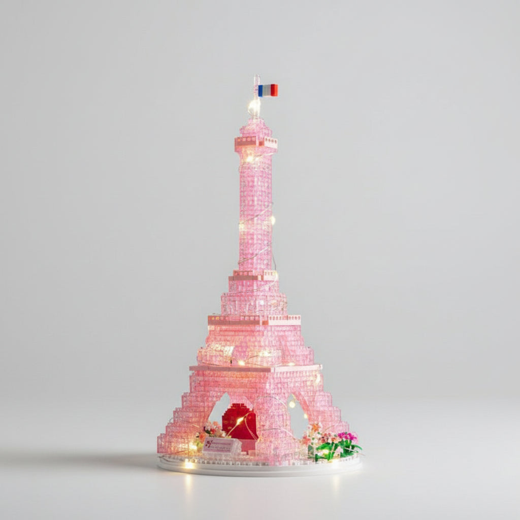 Rosa Eiffelturm Bausteinset