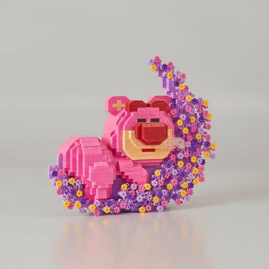 Schlafender rosa Bär Bausteinset