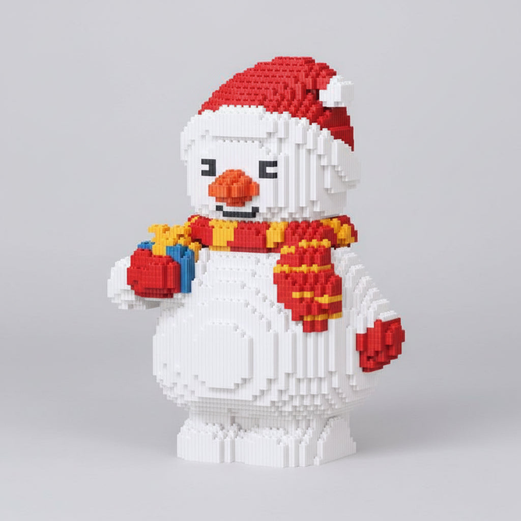 Schneemann mit Schal Bausteinset