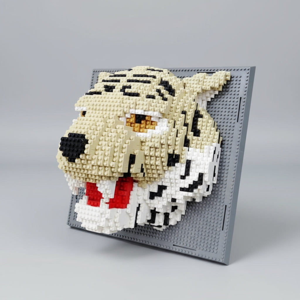 Tiger auf Bauplatte Bausteinset