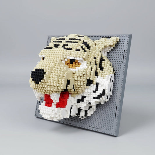Tiger auf Bauplatte Bausteinset