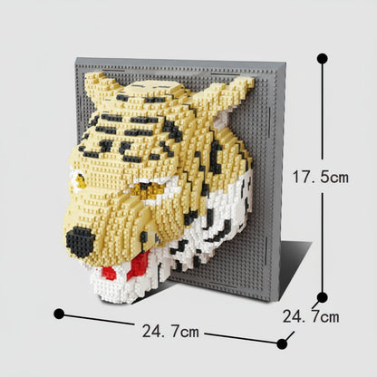 Tiger auf Bauplatte Bausteinset