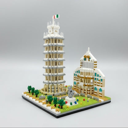 Turm von Pisa + Gebäude Bausteinset
