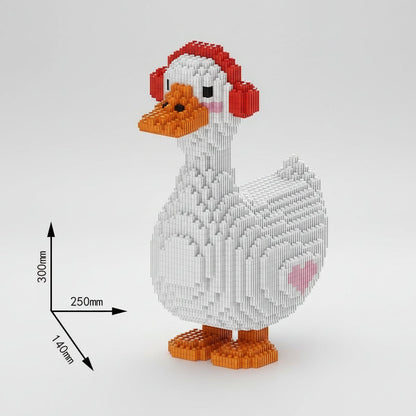 Gans mit Kopfhörer Bausteinset