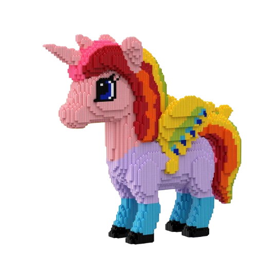 Mega Rosa Einhorn Bausteinset