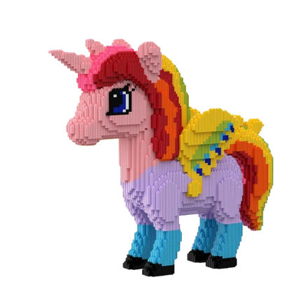 Mega Rosa Einhorn Bausteinset