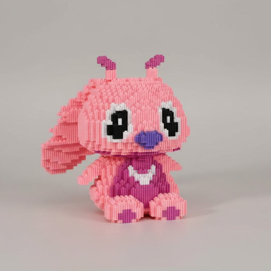 Traurige rosa Wesen Bausteinset
