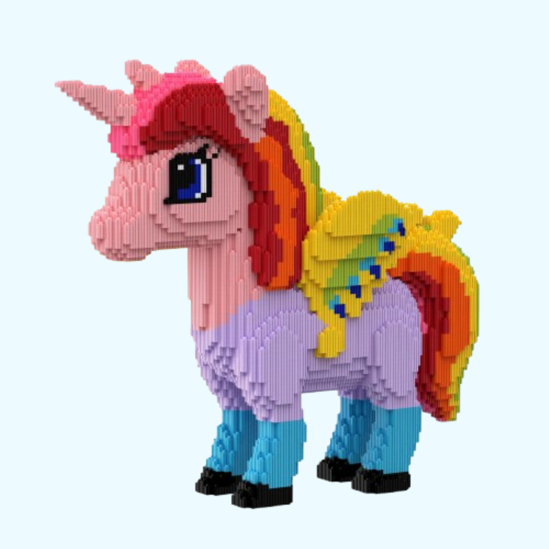Mega Rosa Einhorn Bausteinset