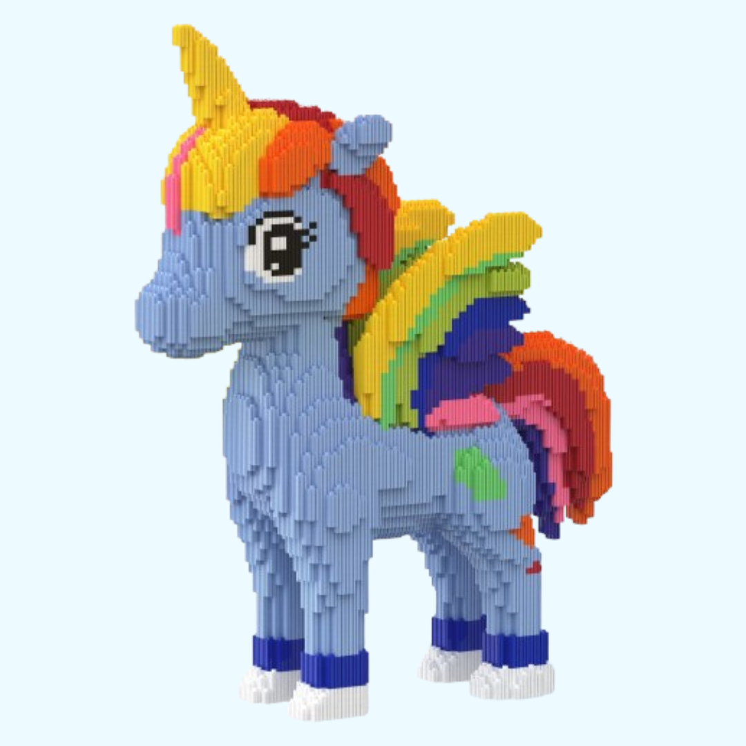 Blaues Einhorn Bausteinset