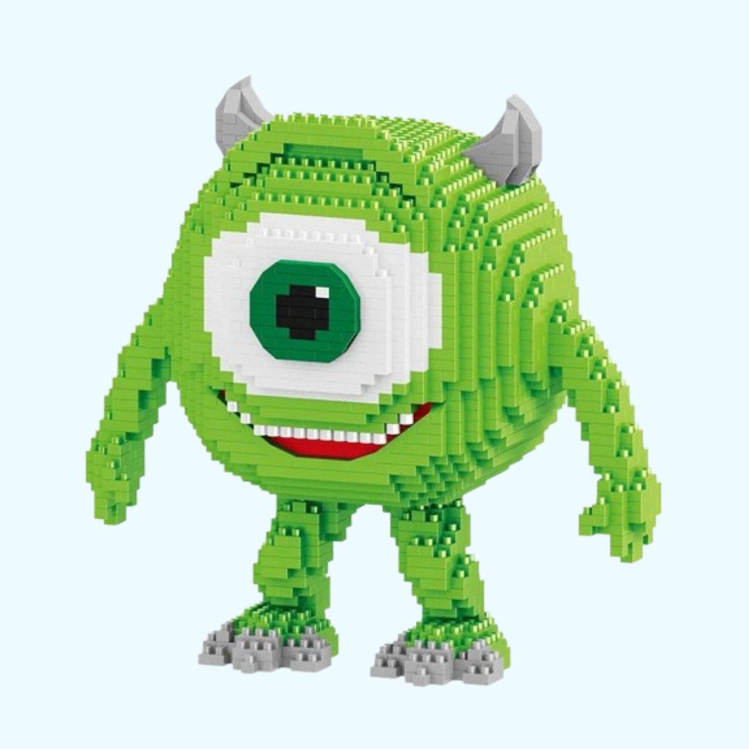 Grünes Monster mit einem Auge Bausteinset