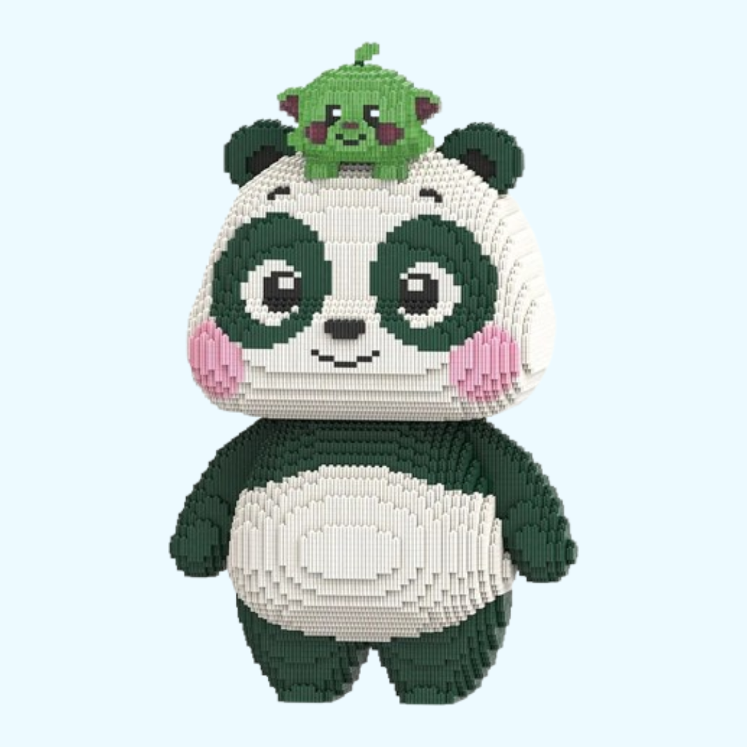 Panda mit Tierchen Bausteinset