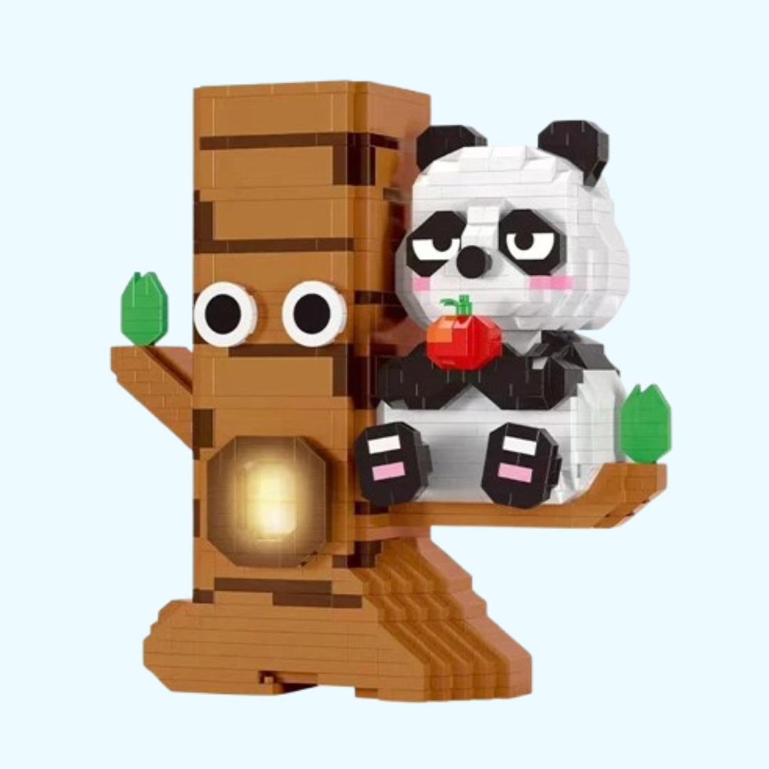 Panda im Baum Stiftehalter Bausteinset