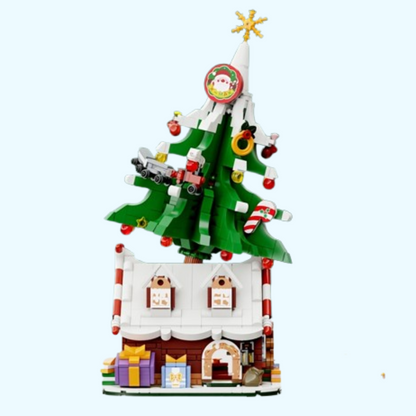 Weihnachtsbaum auf Häuschen Bausteinset