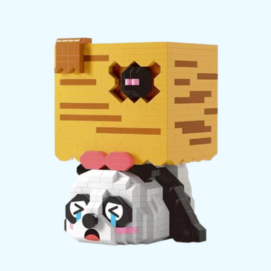 Trauriger Panda Stiftehalter Bausteinset