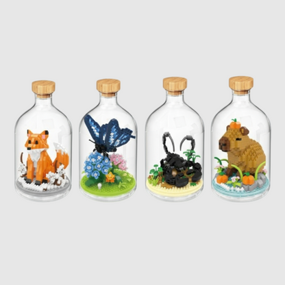 Tier in Flasche Bausteinset