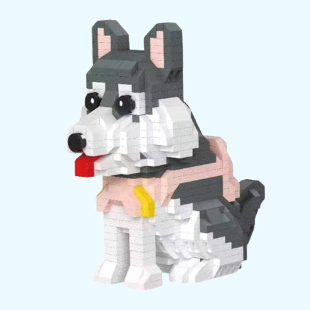Grauer Husky Bausteinset