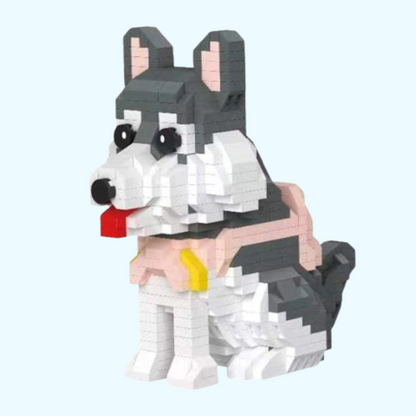 Grauer Husky Bausteinset