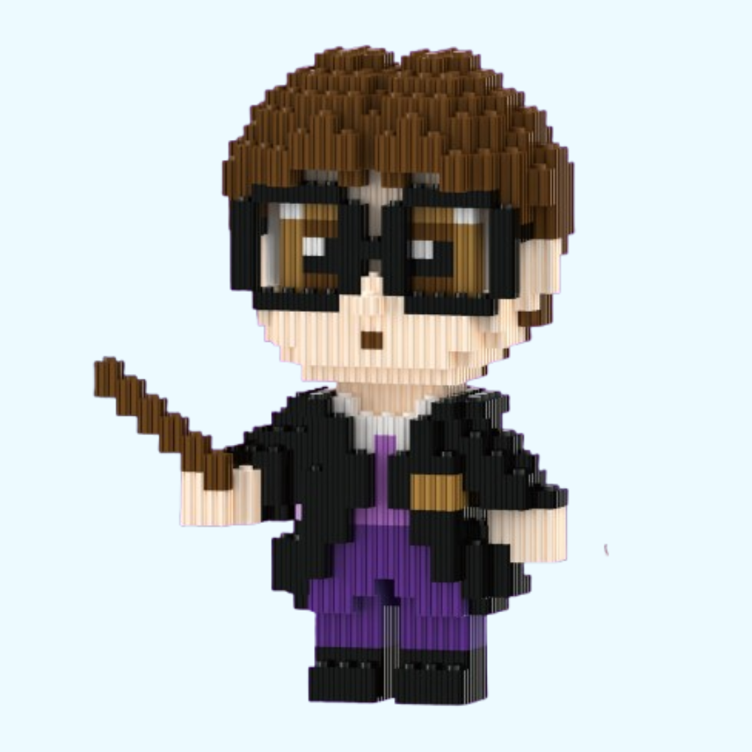 Junge mit Brille Bausteinset