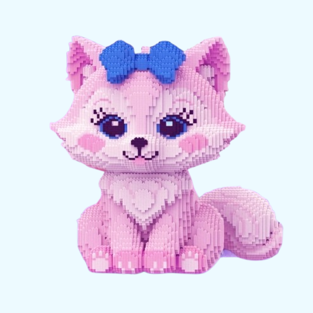 MEGA rosa Fuchs mit Schleife Bausteinset