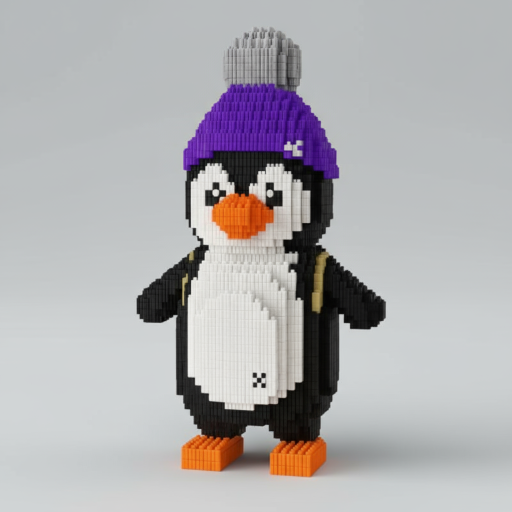 Pinguin mit Mütze Bausteinset