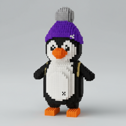 Pinguin mit Mütze Bausteinset