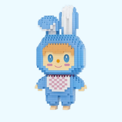 Blauer Labubu Bausteinset