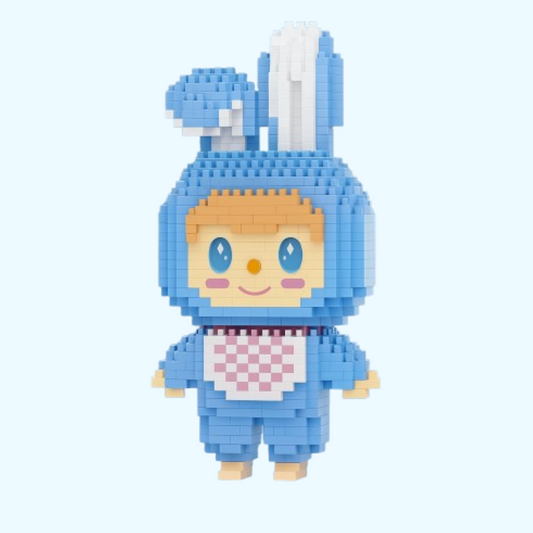 Blauer Labubu Bausteinset