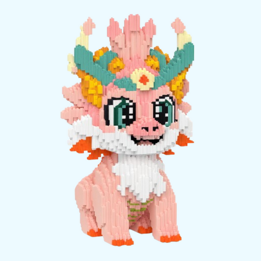 Süßer rosa Drache Bausteinset