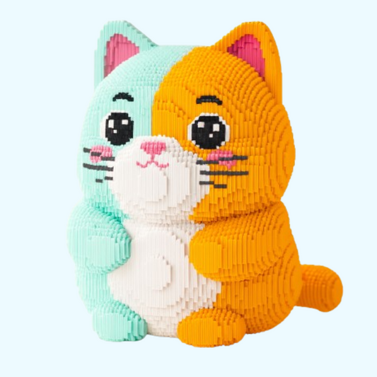 MEGA bunte Katze Bausteinset