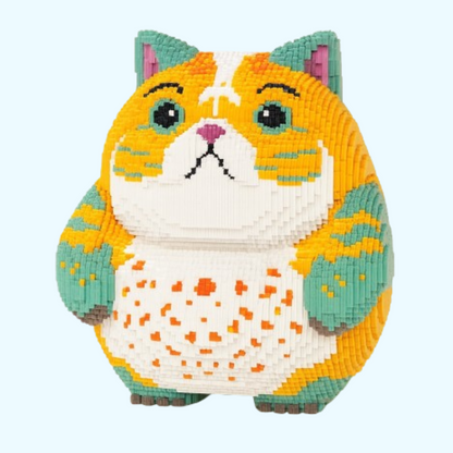 MEGA orangefarbene Katze Bausteinset